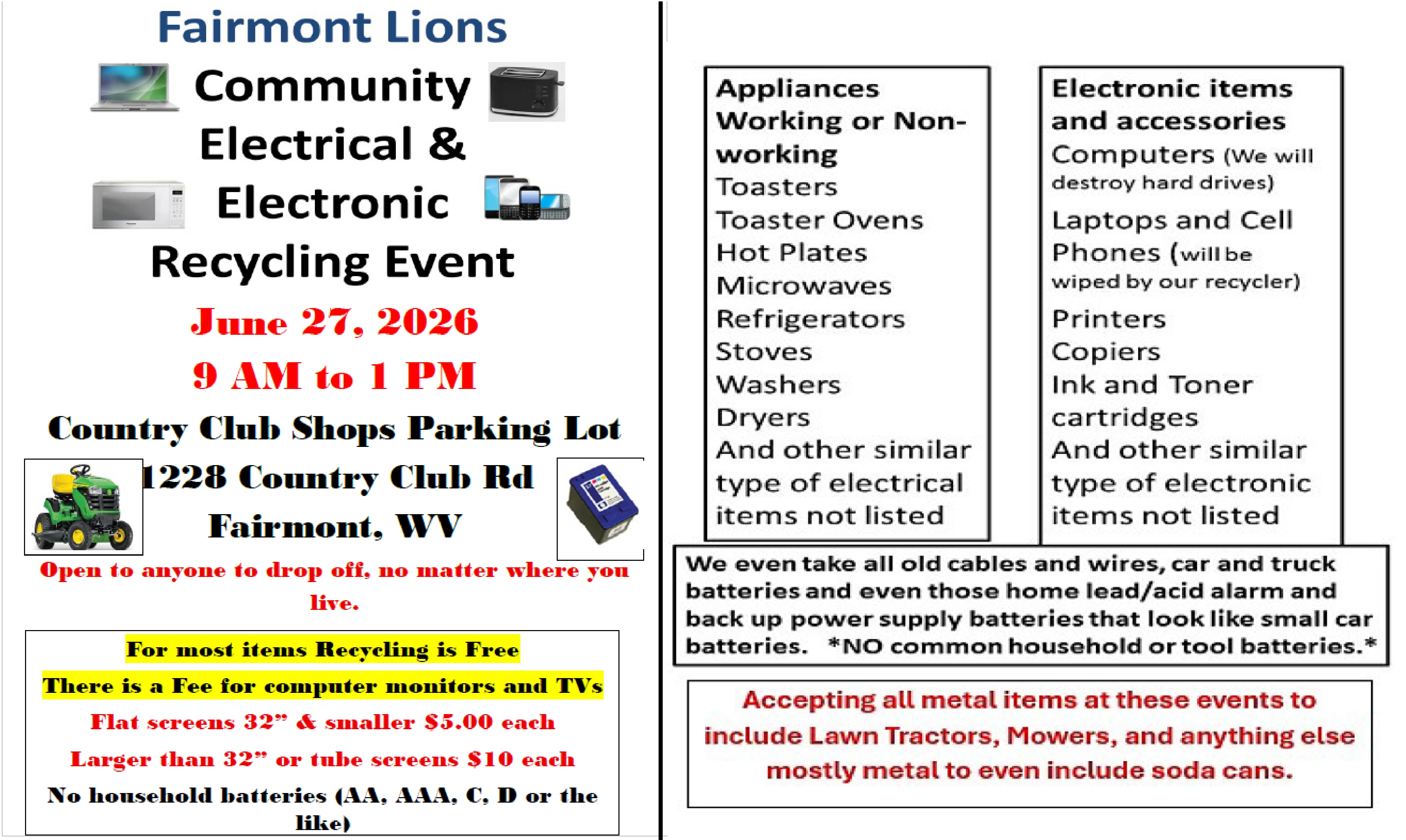 E-Waste Recycle Event June 27, 2026 Posters